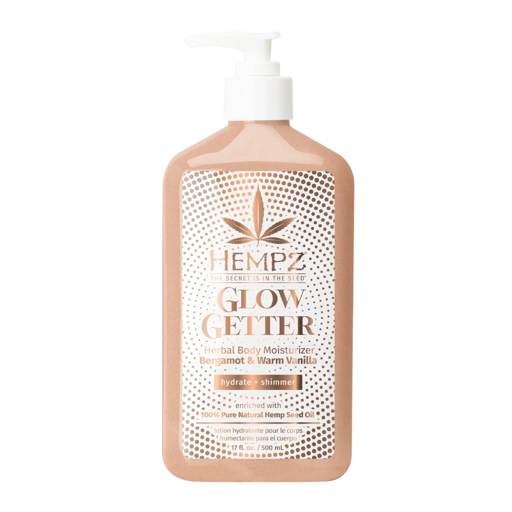HEMPZ Glow Getter Shimmer Herbal Body Moisturizer Bergamot & Warm Vanilla 500ml - Молочко для тіла з шиммером "Бергамот та Тепла Ваніль" HEMPZ Glow Getter Shimmer Herbal Body Moisturizer Bergamot & Warm Vanilla 500ml - Молочко для тіла з шиммером "Бергамот та Тепла Ваніль"